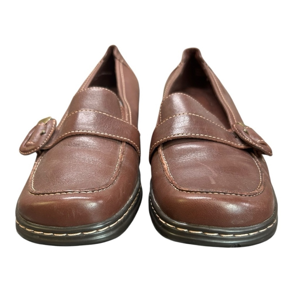 Naturalizer Leather Loafers Size 7.5 Olla Square Toe Slip On Shoes - Picture 3 of 16